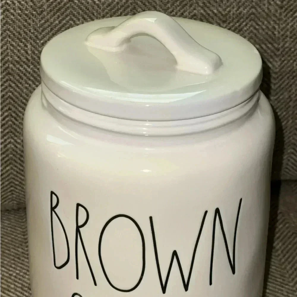 HTF Rae Dunn Magenta Artisan Collection BROWN SUGAR Canister (Lrg) Blk/Wht